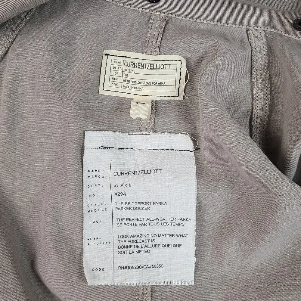 Current Elliott Bridgeport Parka Size 1 Small Parker Docker Tan Brown Utility